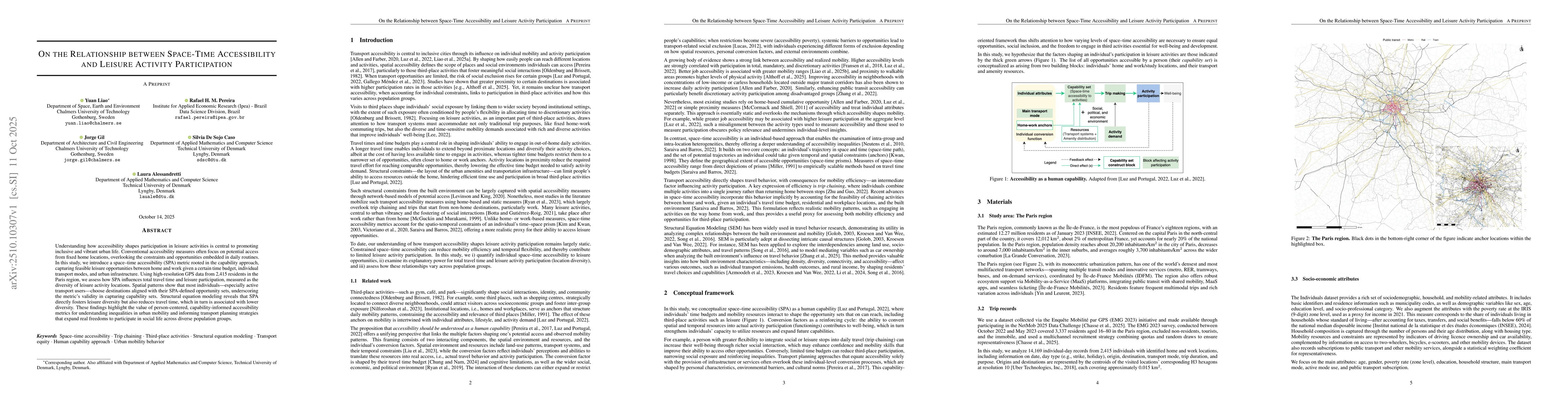 Thumbnail for On the Relationship between Space-Time Accessibility and Leisure
  Activity Participation