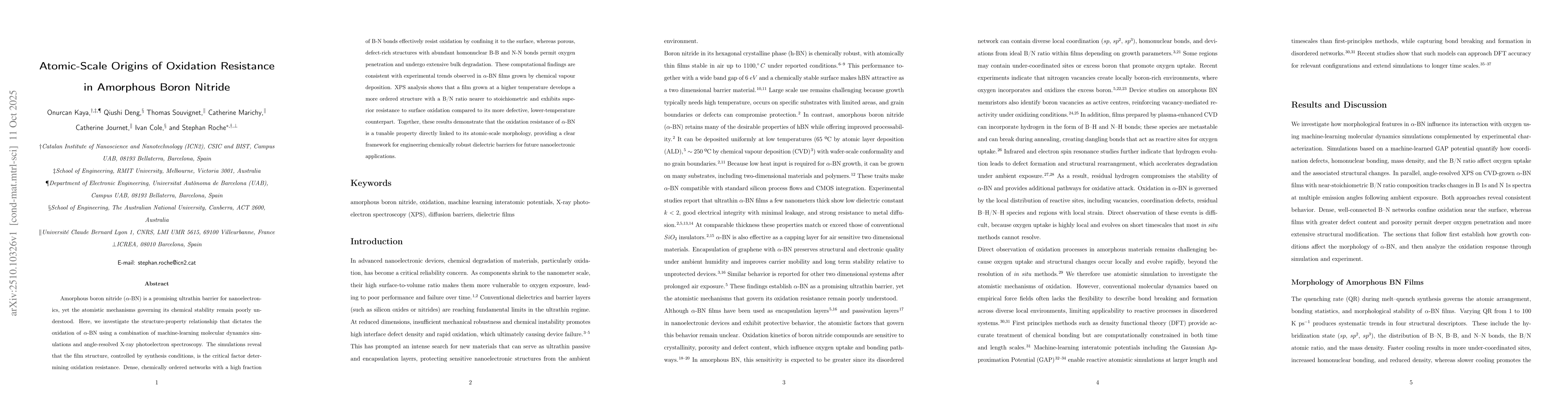 Thumbnail for Atomic-Scale Origins of Oxidation Resistance in Amorphous Boron Nitride