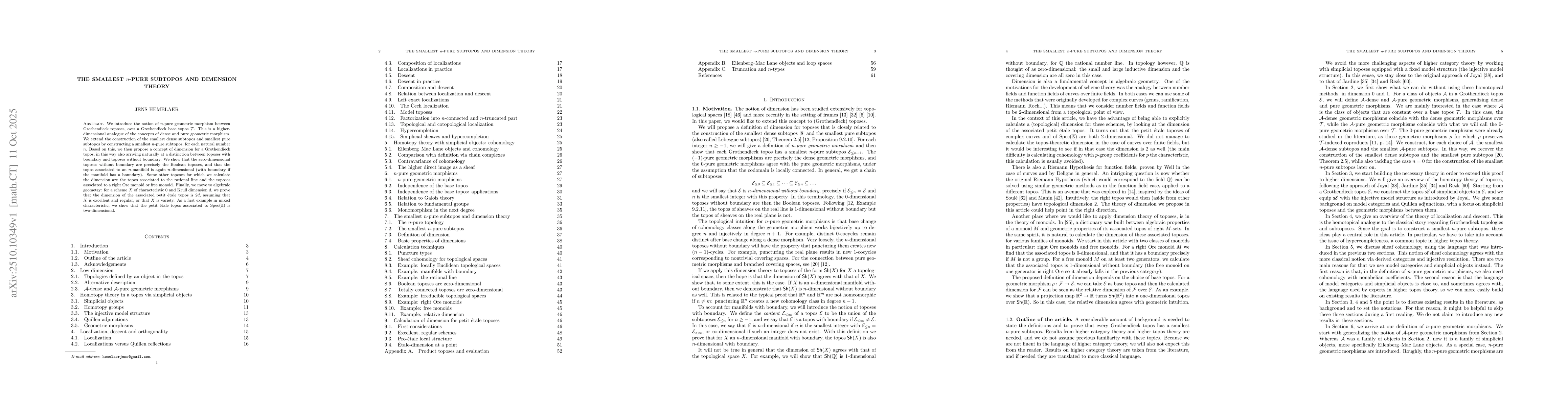 Thumbnail for The smallest $n$-pure subtopos and dimension theory