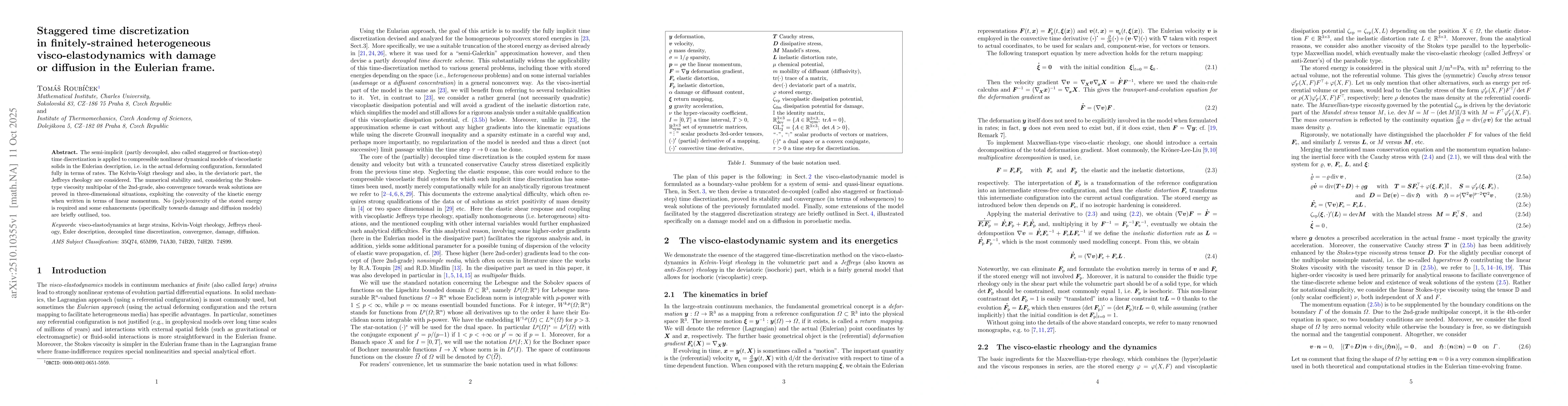 Thumbnail for Staggered time discretization in finitely-strained heterogeneous
  visco-elastodynamics with damage or diffusion in the Eulerian frame