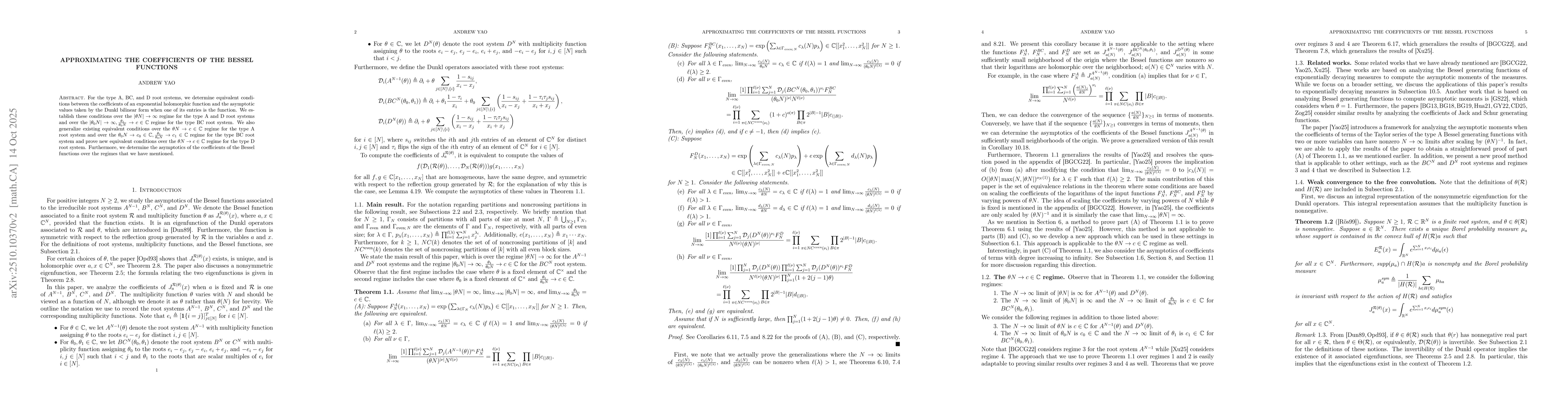 Thumbnail for Approximating the coefficients of the Bessel functions