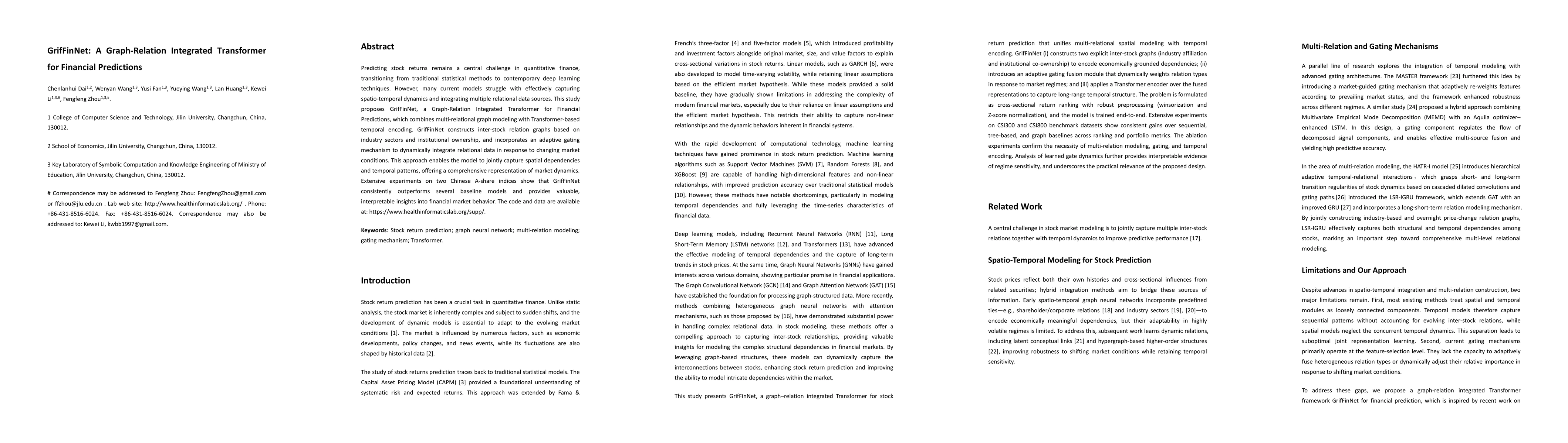 Thumbnail for GrifFinNet: A Graph-Relation Integrated Transformer for Financial
  Predictions