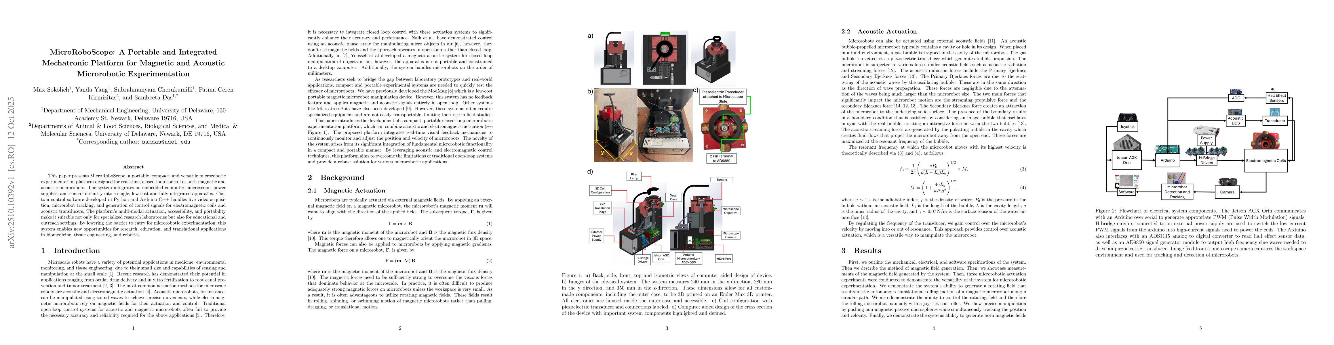 Thumbnail for MicroRoboScope: A Portable and Integrated Mechatronic Platform for
  Magnetic and Acoustic Microrobotic Experimentation
