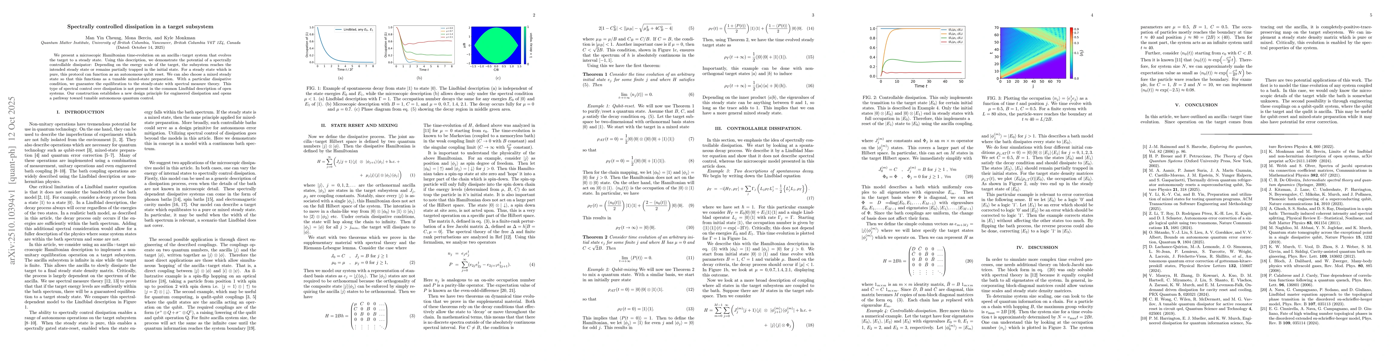 Thumbnail for Spectrally controlled dissipation in a target subsystem