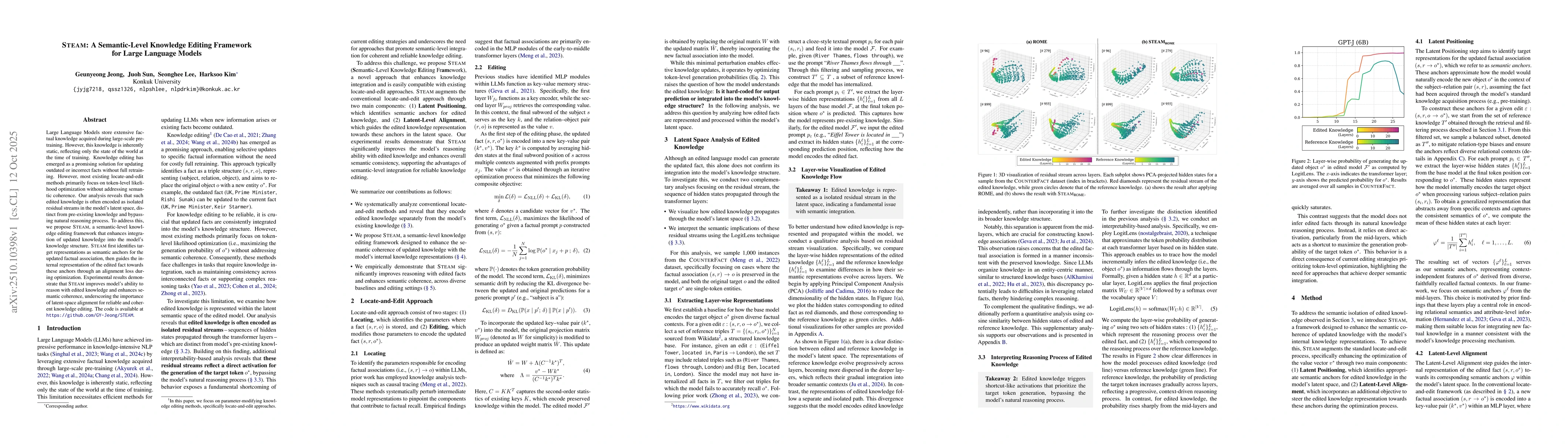 Thumbnail for STEAM: A Semantic-Level Knowledge Editing Framework for Large Language
  Models