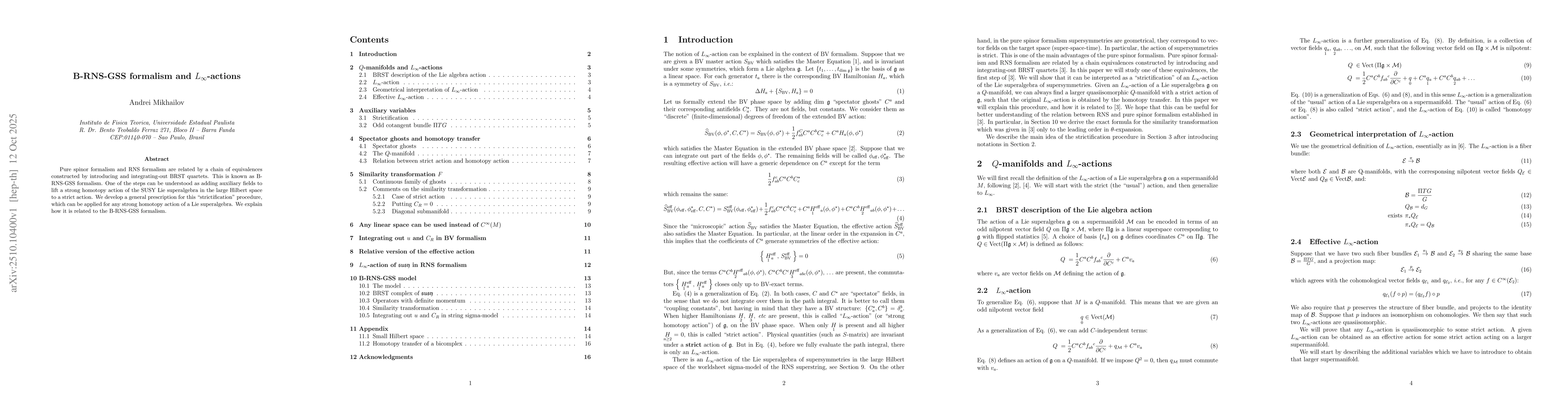 Thumbnail for B-RNS-GSS formalism and $L_{\infty}$-actions