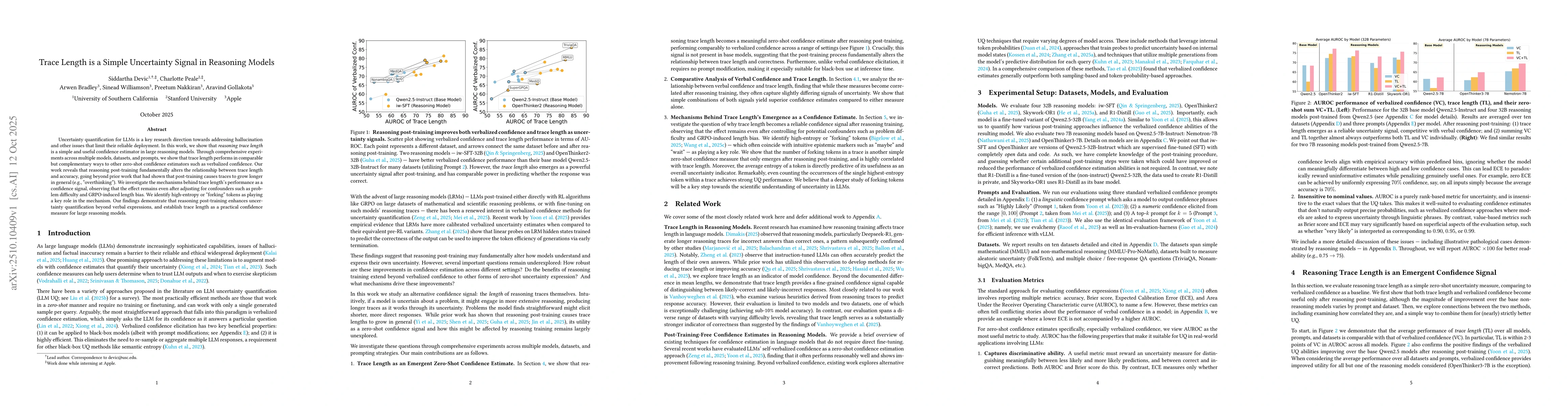 Thumbnail for Trace Length is a Simple Uncertainty Signal in Reasoning Models