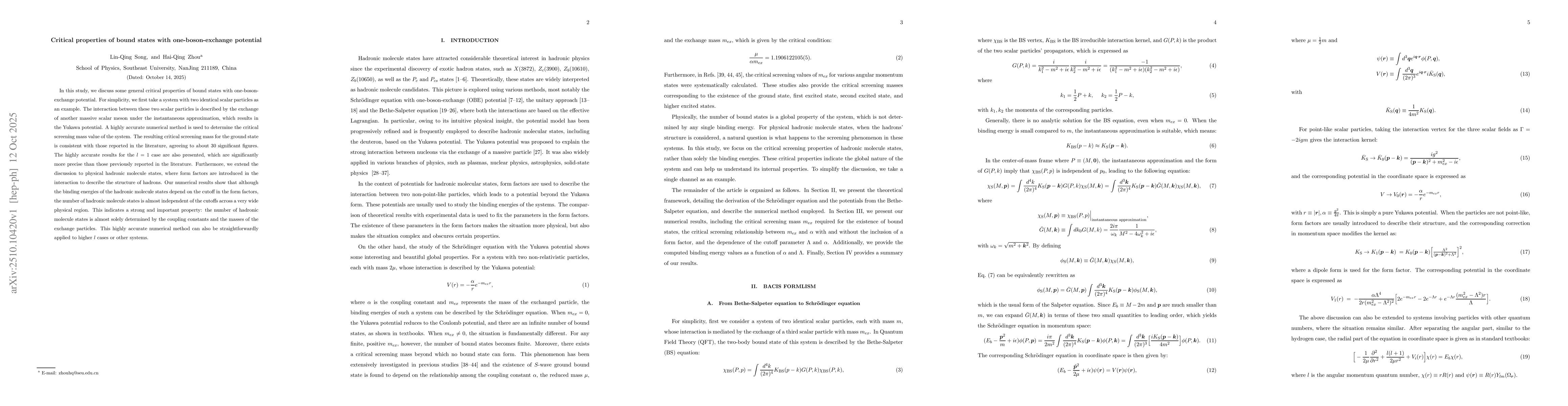 Thumbnail for Critical properties of bound states with one-boson-exchange potential