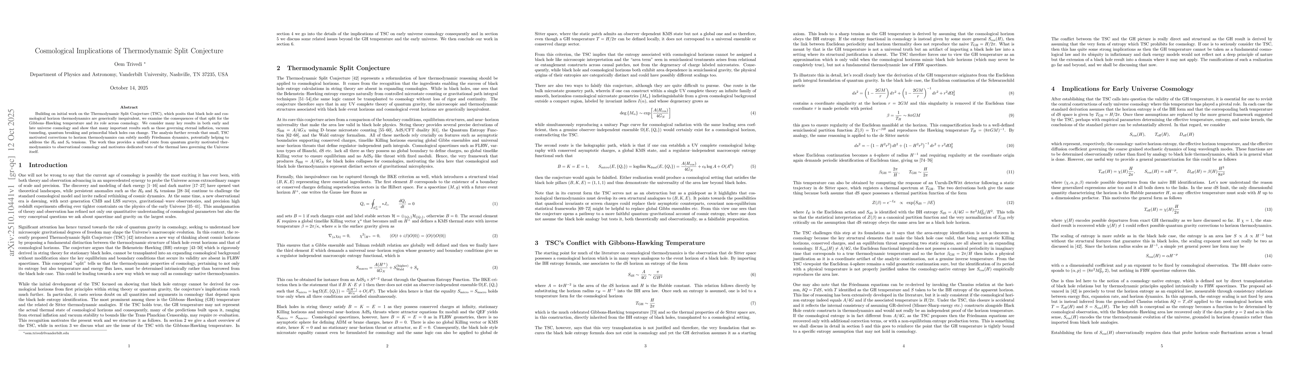 Thumbnail for Cosmological Implications of Thermodynamic Split Conjecture