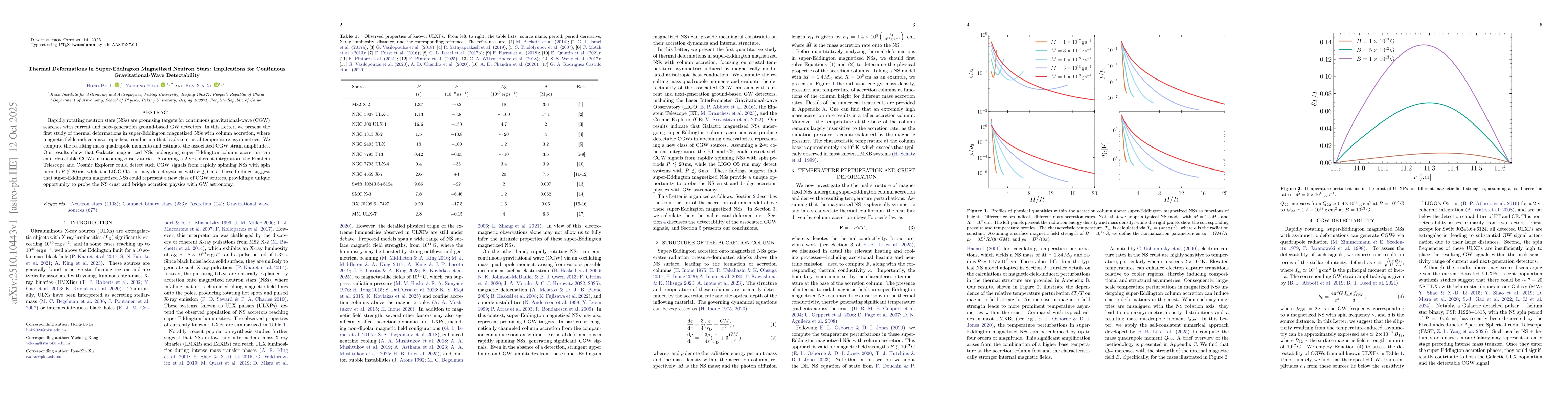 Thumbnail for Thermal Deformations in Super-Eddington Magnetized Neutron Stars:
  Implications for Continuous Gravitational-Wave Detectability