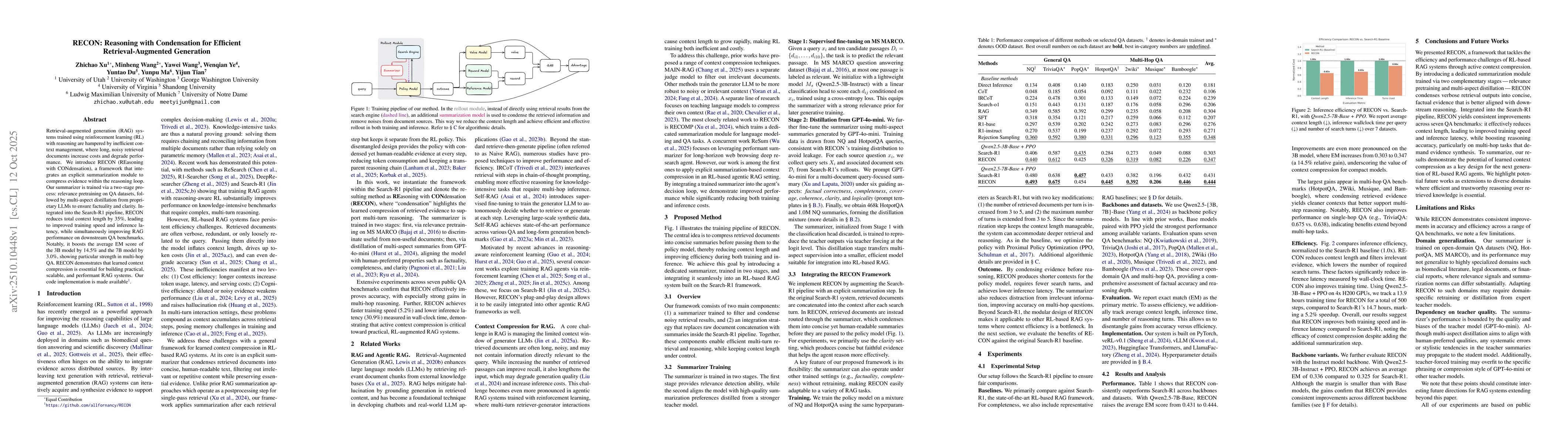 Thumbnail for RECON: Reasoning with Condensation for Efficient Retrieval-Augmented
  Generation