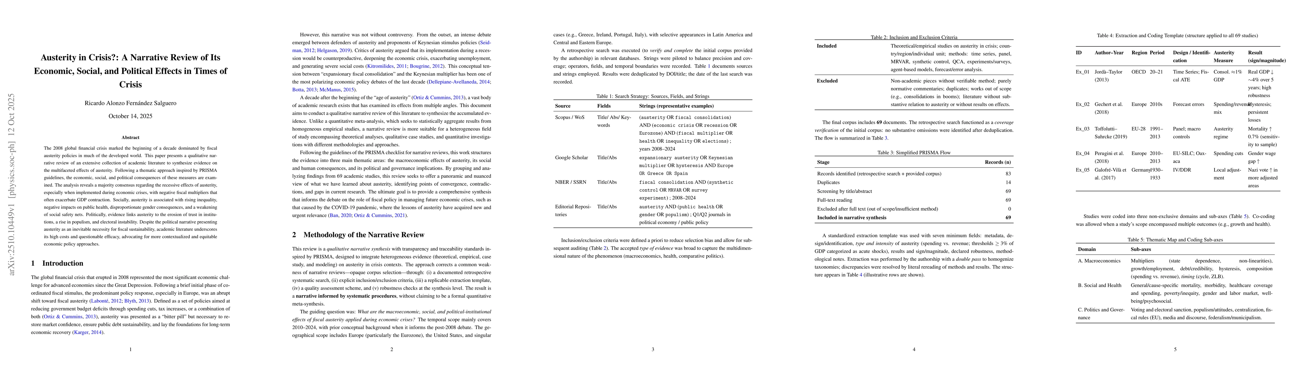 Thumbnail for Austerity in Crisis?: A Narrative Review of Its Economic, Social, and
  Political Effects in Times of Crisis