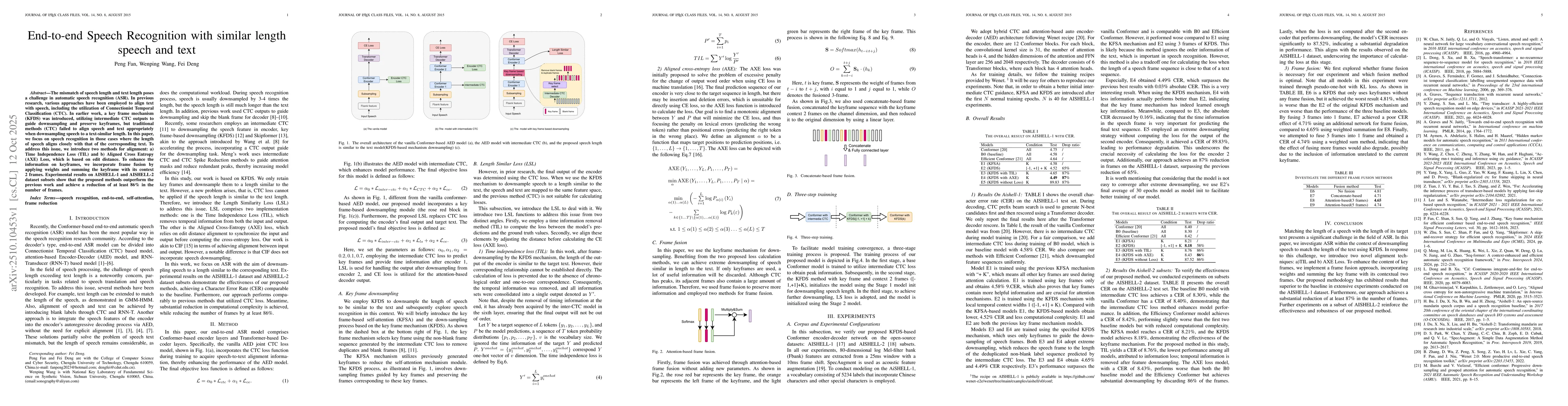 Thumbnail for End-to-end Speech Recognition with similar length speech and text