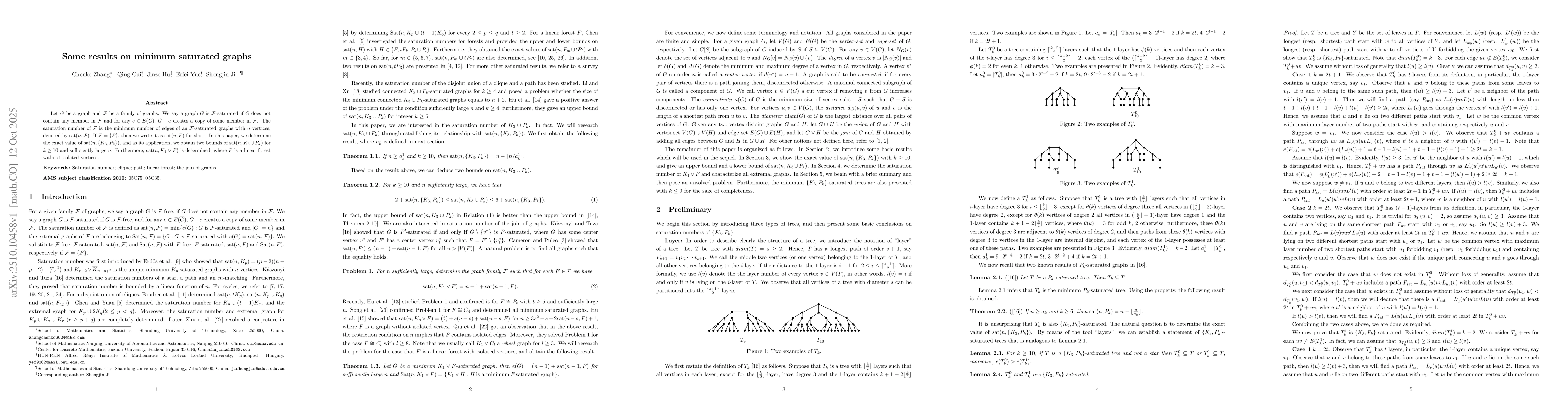 Thumbnail for Some results on minimum saturated graphs