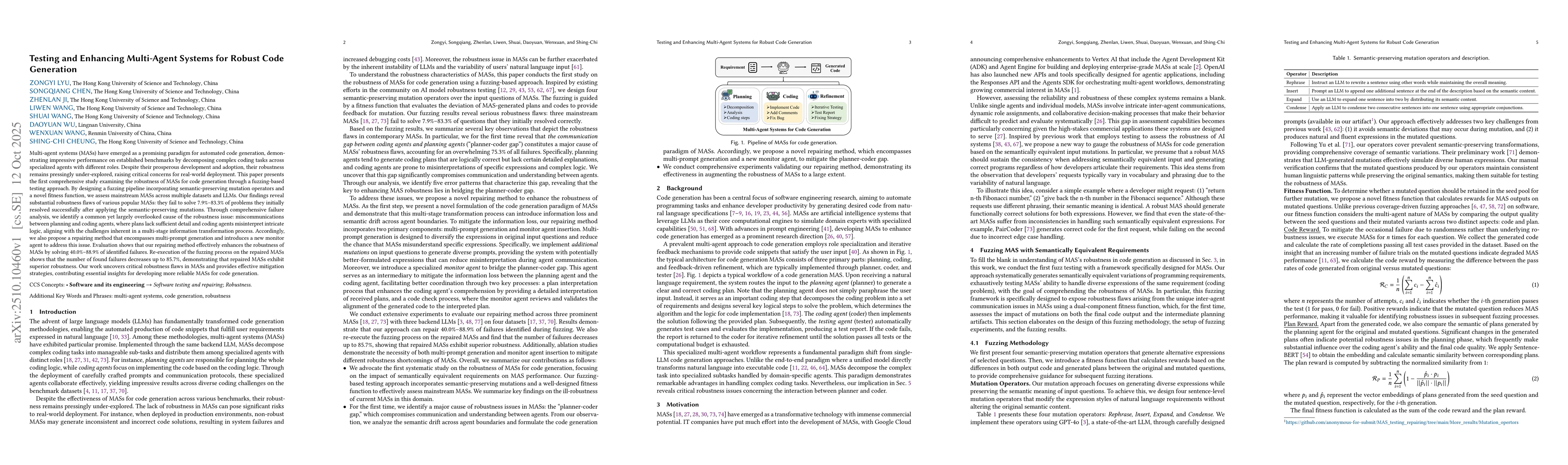 Thumbnail for Testing and Enhancing Multi-Agent Systems for Robust Code Generation