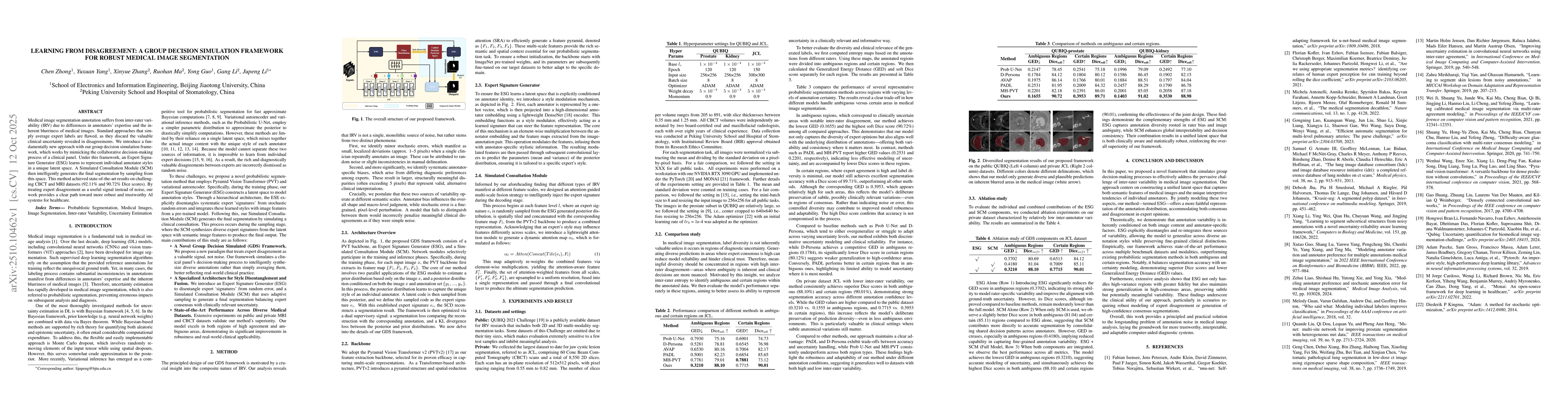 Thumbnail for Learning from Disagreement: A Group Decision Simulation Framework for
  Robust Medical Image Segmentation