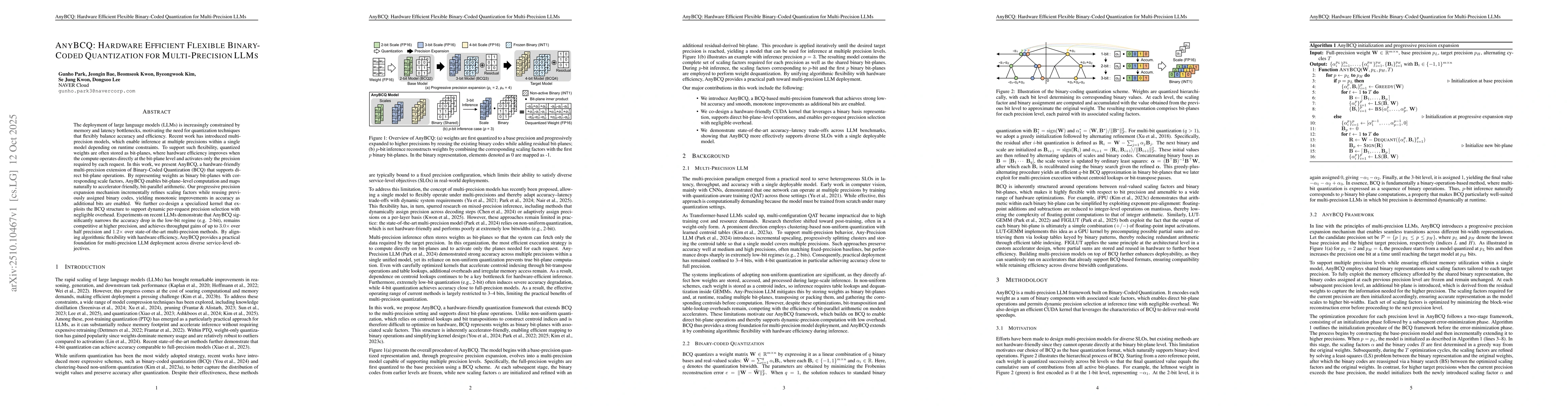Thumbnail for AnyBCQ: Hardware Efficient Flexible Binary-Coded Quantization for
  Multi-Precision LLMs