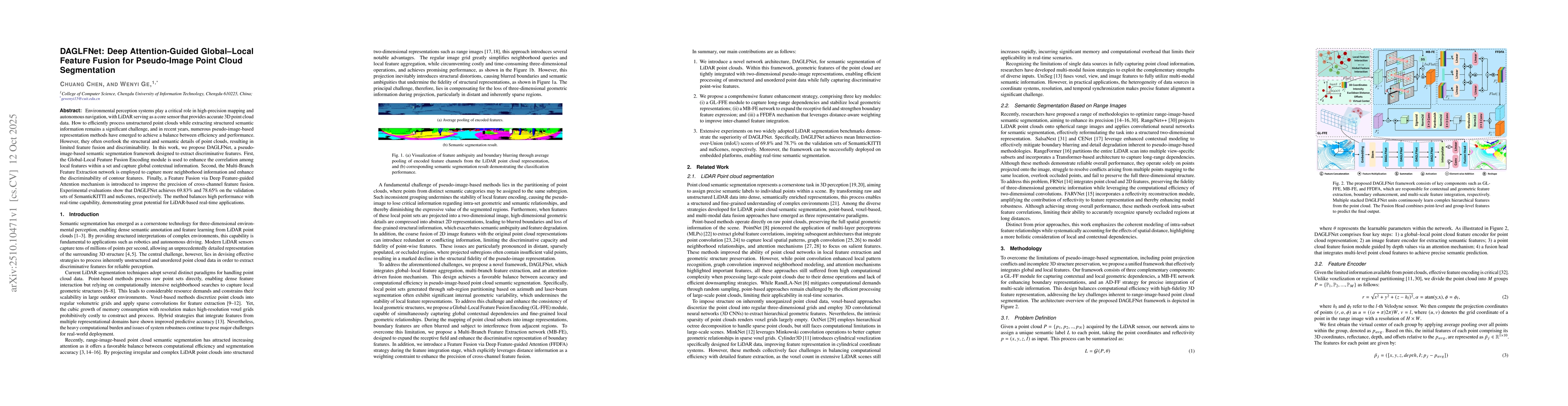 Thumbnail for DAGLFNet:Deep Attention-Guided Global-Local Feature Fusion for
  Pseudo-Image Point Cloud Segmentation