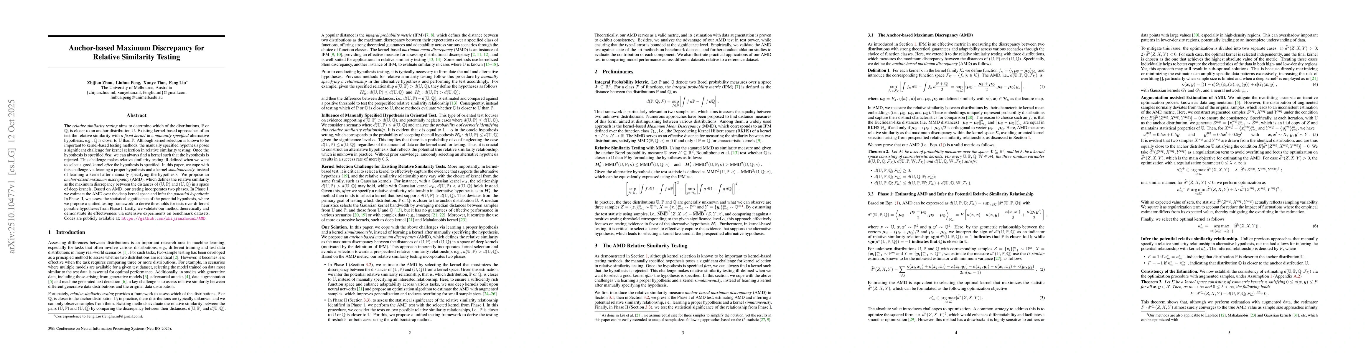 Thumbnail for Anchor-based Maximum Discrepancy for Relative Similarity Testing