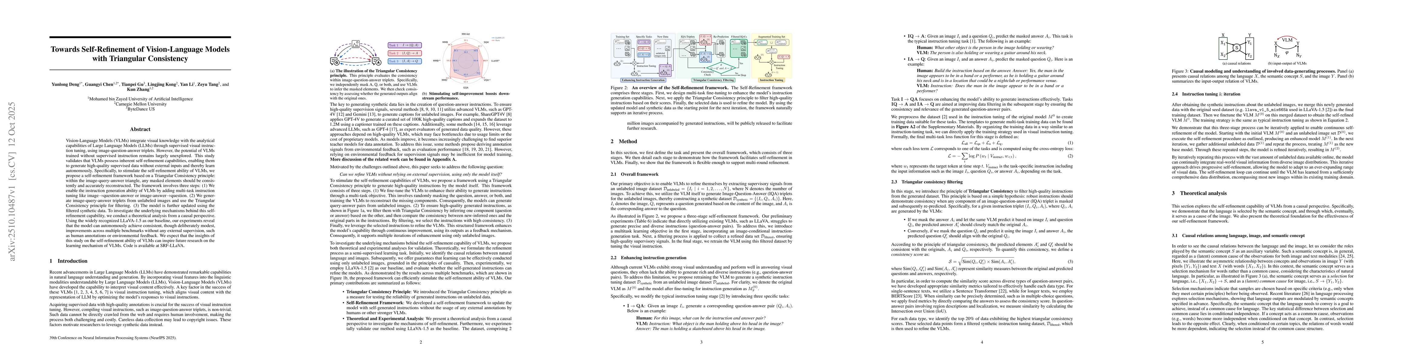 Thumbnail for Towards Self-Refinement of Vision-Language Models with Triangular
  Consistency