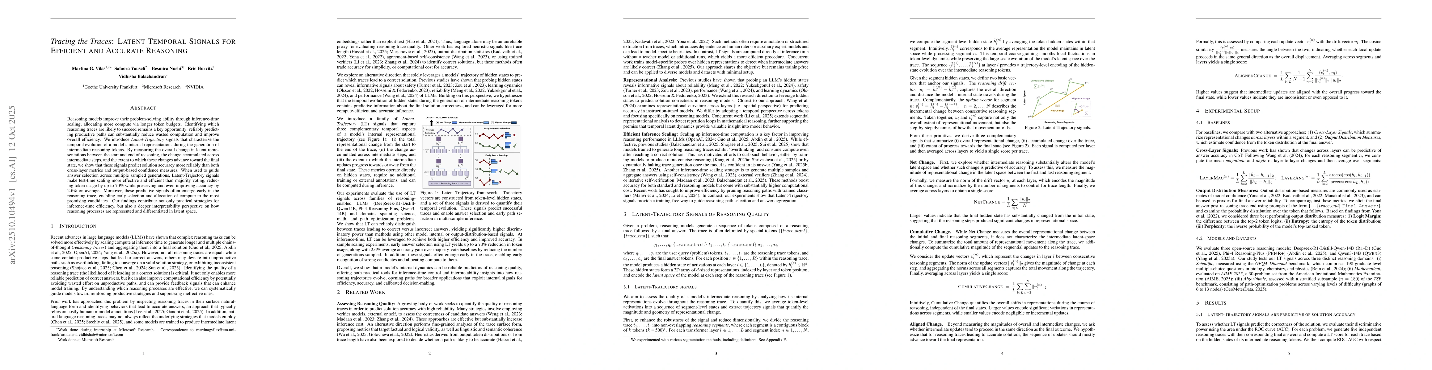 Thumbnail for Tracing the Traces: Latent Temporal Signals for Efficient and Accurate
  Reasoning