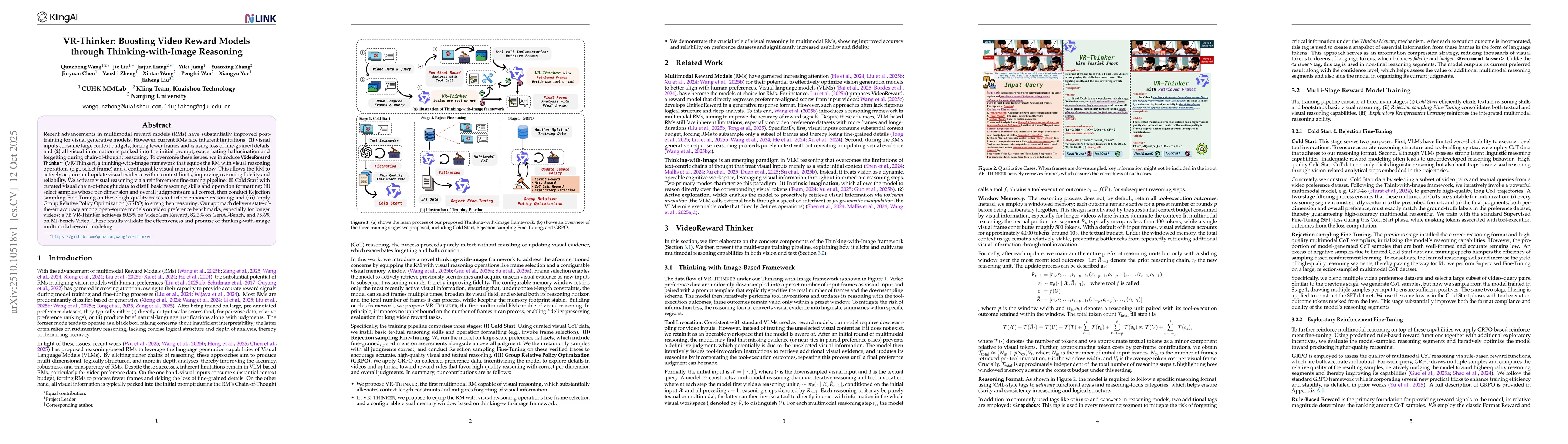 Thumbnail for VR-Thinker: Boosting Video Reward Models through Thinking-with-Image
  Reasoning