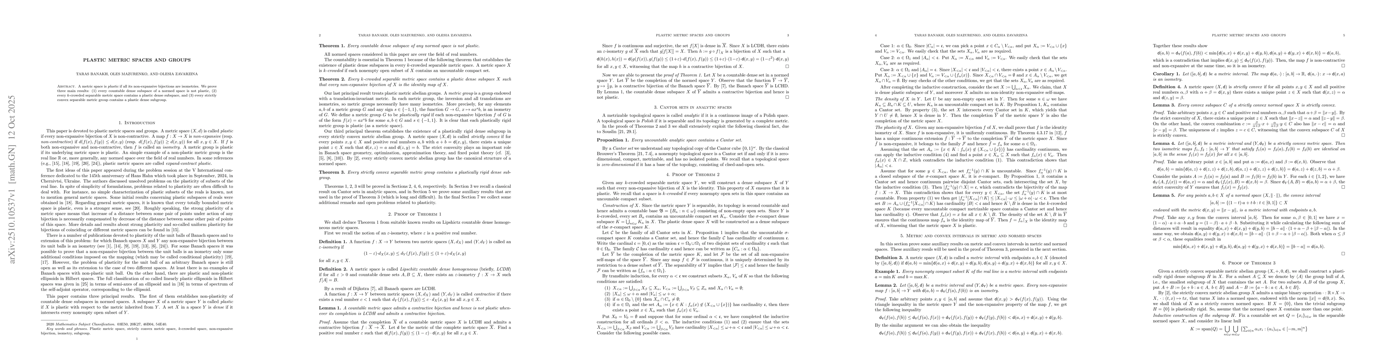 Thumbnail for Plastic metric spaces and groups