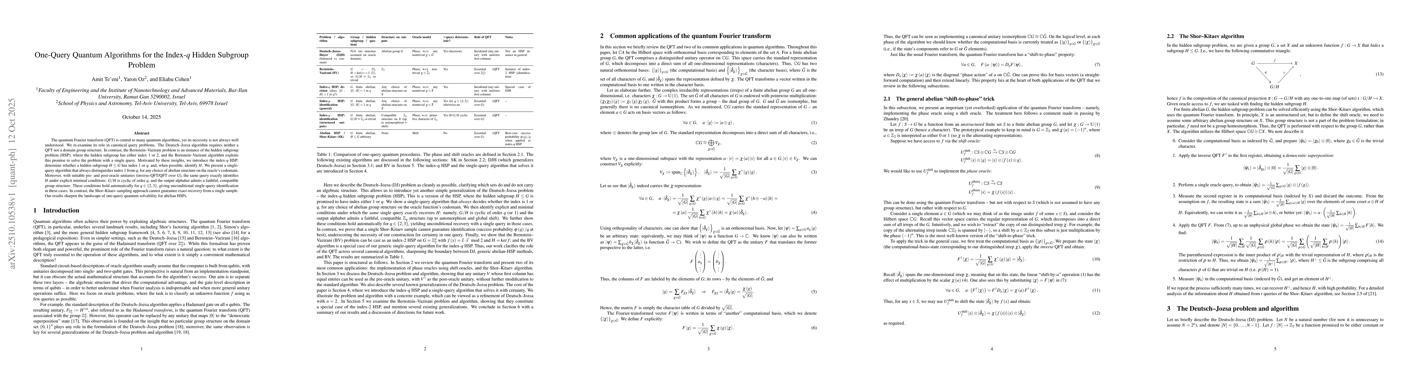Thumbnail for One-Query Quantum Algorithms for the Index-$q$ Hidden Subgroup Problem