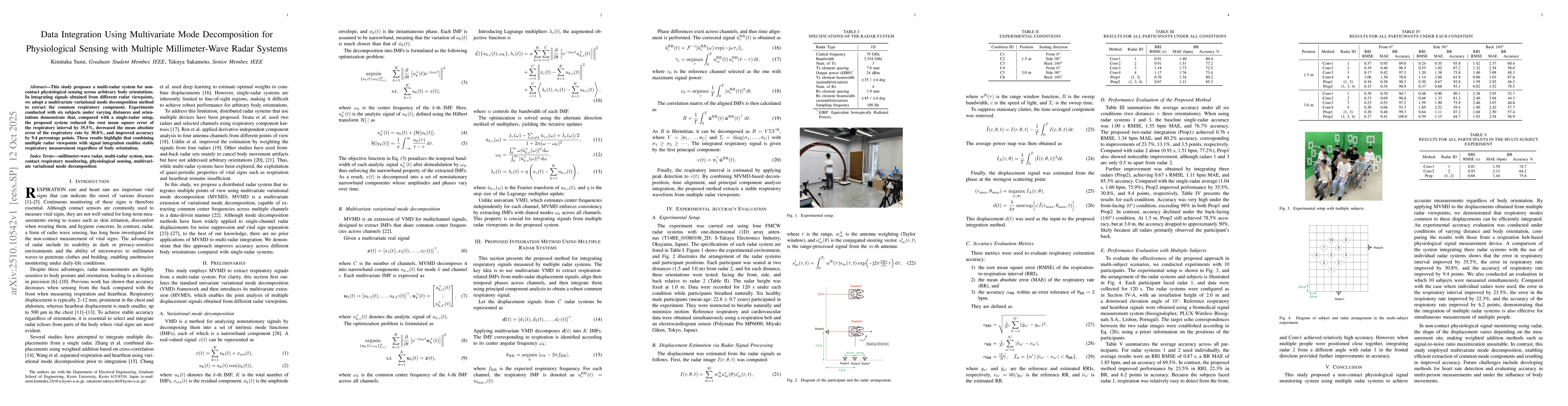 Thumbnail for Data Integration Using Multivariate Mode Decomposition for Physiological
  Sensing with Multiple Millimeter-Wave Radar Systems