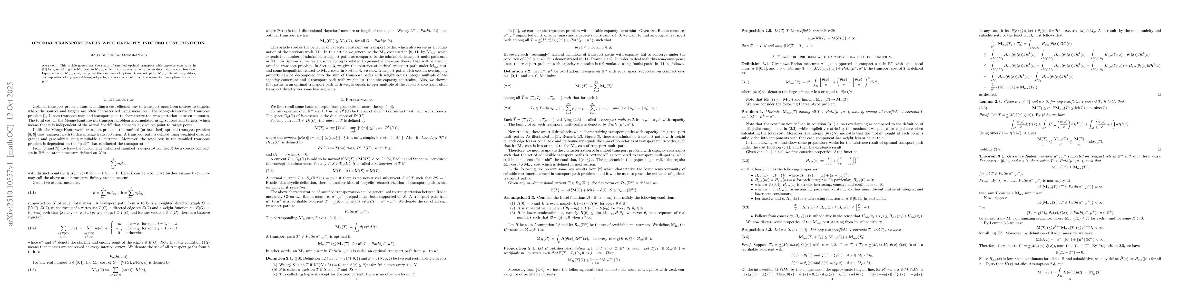 Thumbnail for Optimal transport paths with capacity induced cost function
