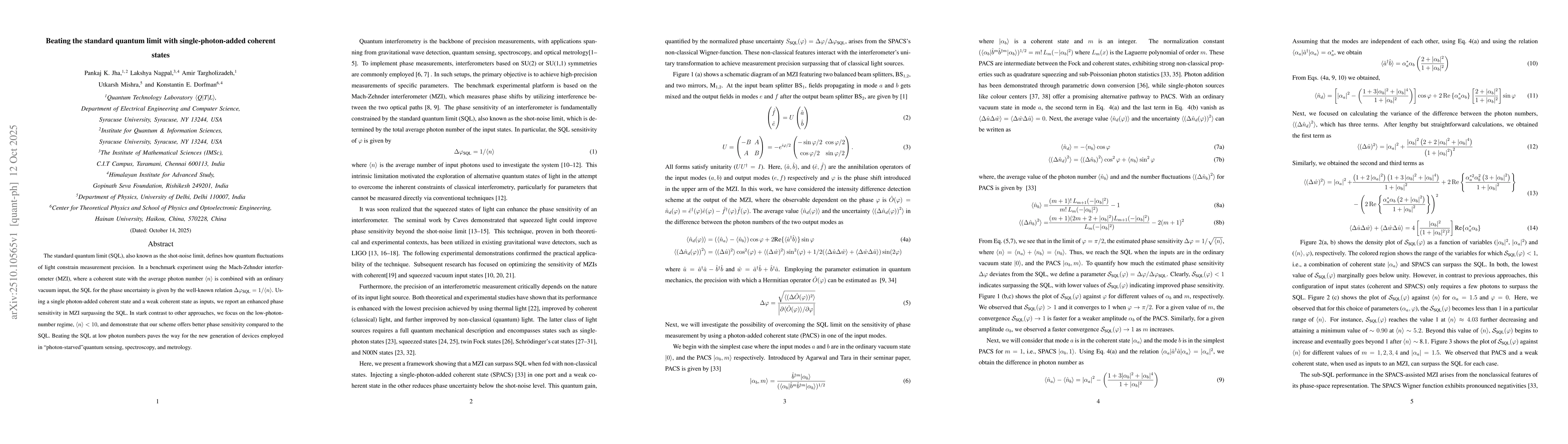 Thumbnail for Beating the standard quantum limit with single-photon-added coherent
  states