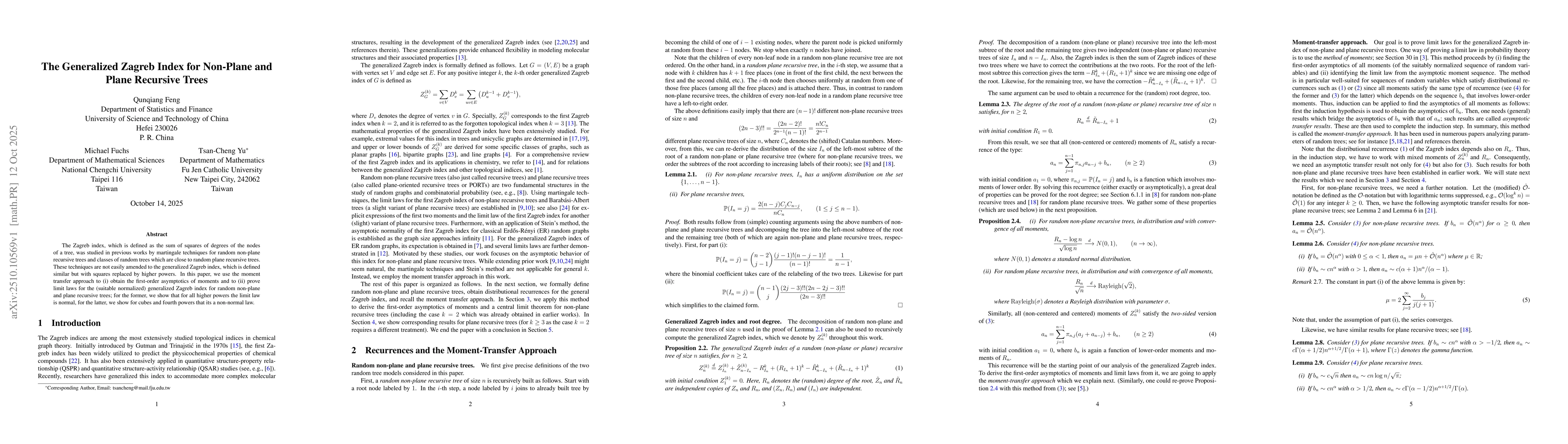 Thumbnail for The generalized Zagreb index for non-plane and plane recursive trees