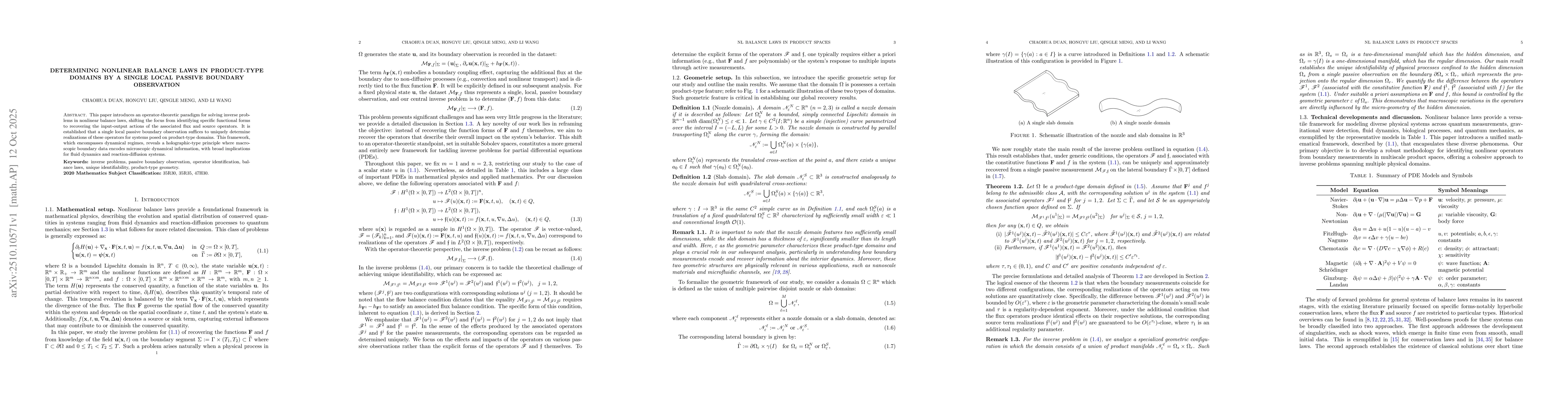 Thumbnail for Determining nonlinear balance laws in product-type domains by a single
  local passive boundary observation