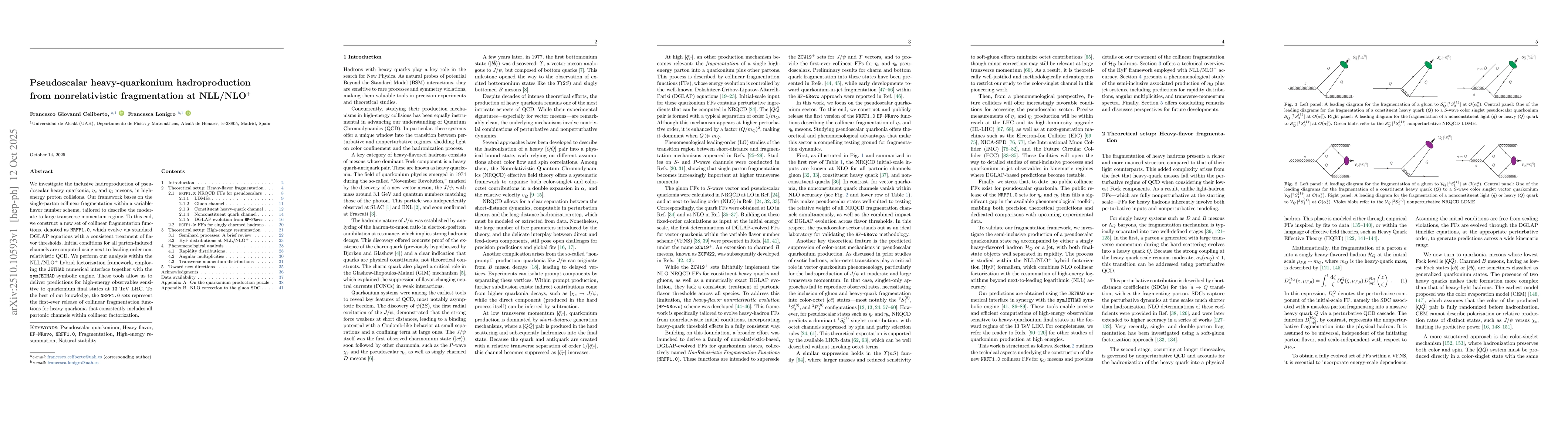 Thumbnail for Pseudoscalar heavy-quarkonium hadroproduction from nonrelativistic
  fragmentation at NLL/NLO$^+$