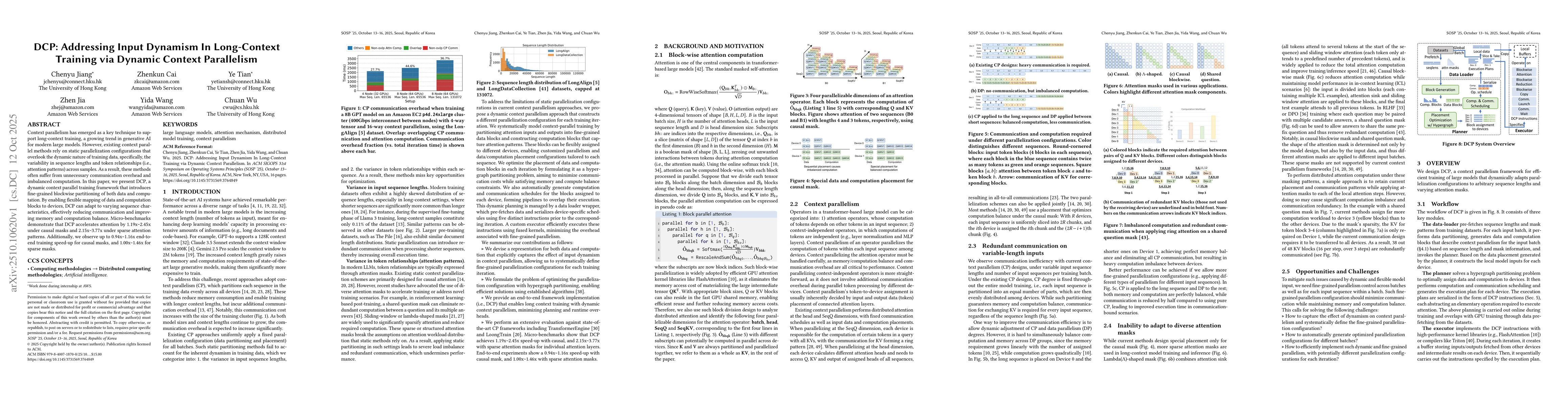 Thumbnail for DCP: Addressing Input Dynamism In Long-Context Training via Dynamic
  Context Parallelism