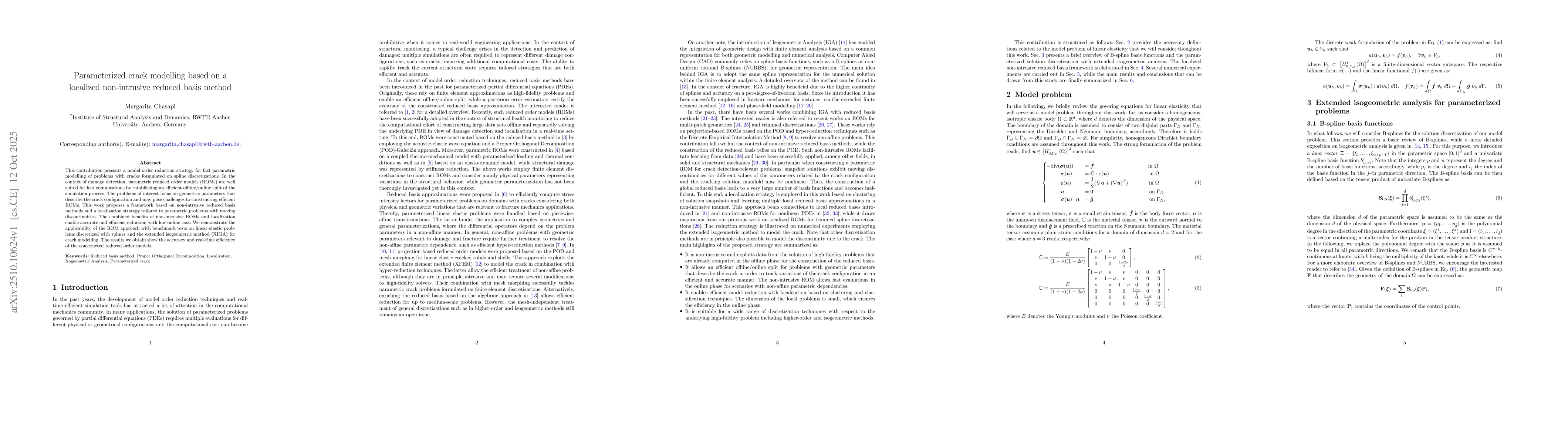 Thumbnail for Parameterized crack modelling based on a localized non-intrusive reduced
  basis method