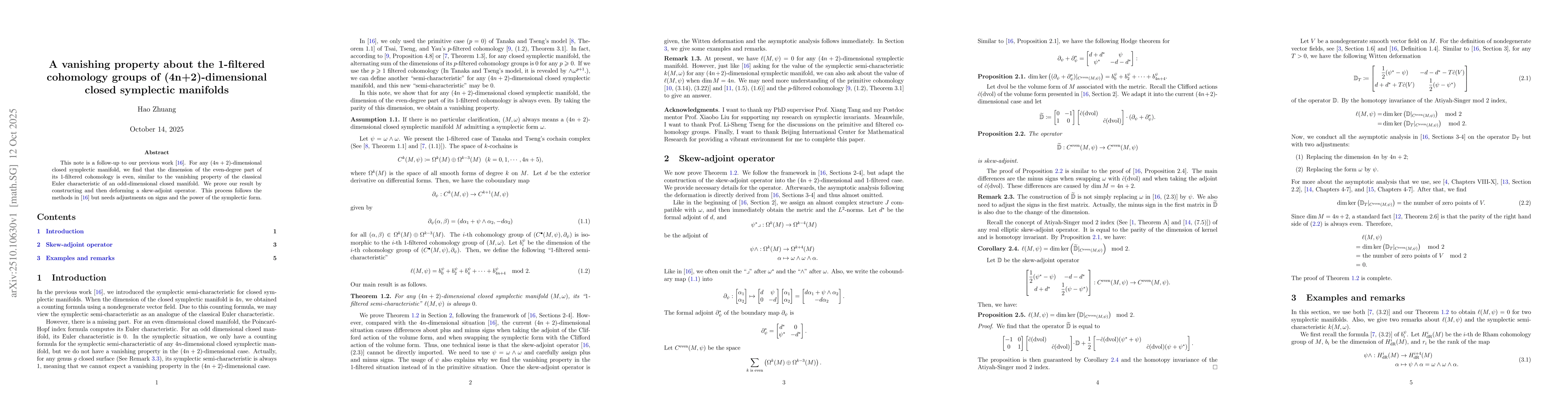 Thumbnail for A vanishing property about the 1-filtered cohomology groups of
  (4n+2)-dimensional closed symplectic manifolds
