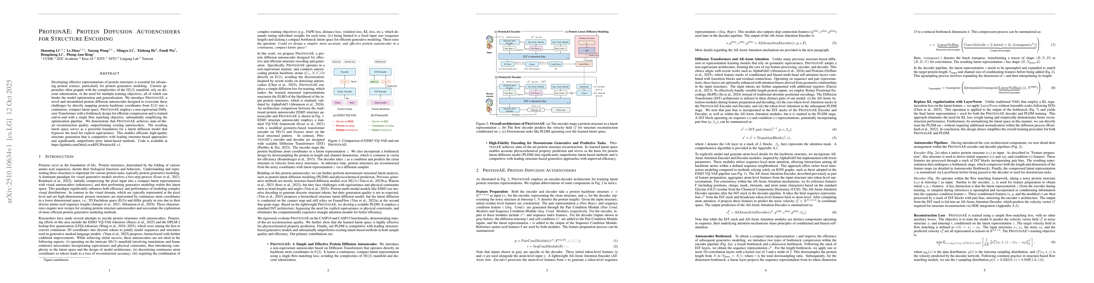 Thumbnail for ProteinAE: Protein Diffusion Autoencoders for Structure Encoding