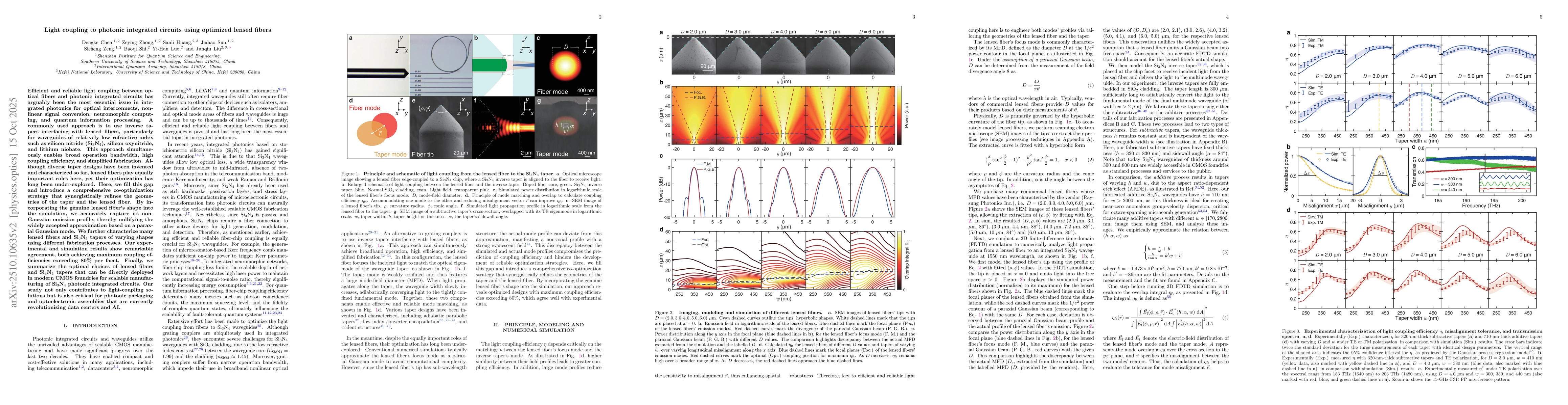 Thumbnail for Light coupling to photonic integrated circuits using optimized lensed
  fibers