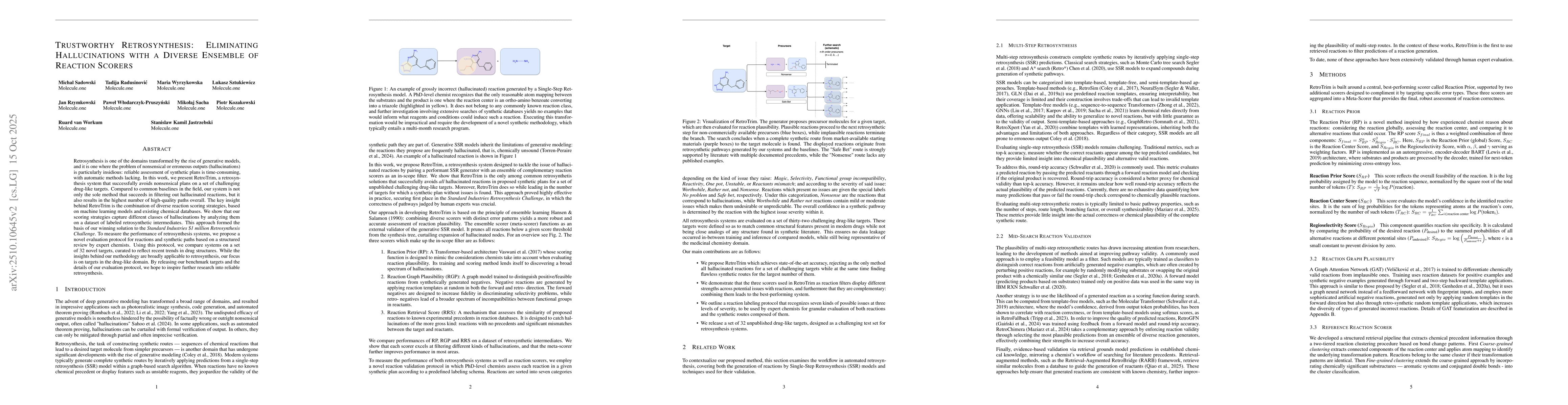 Thumbnail for Trustworthy Retrosynthesis: Eliminating Hallucinations with a Diverse
  Ensemble of Reaction Scorers
