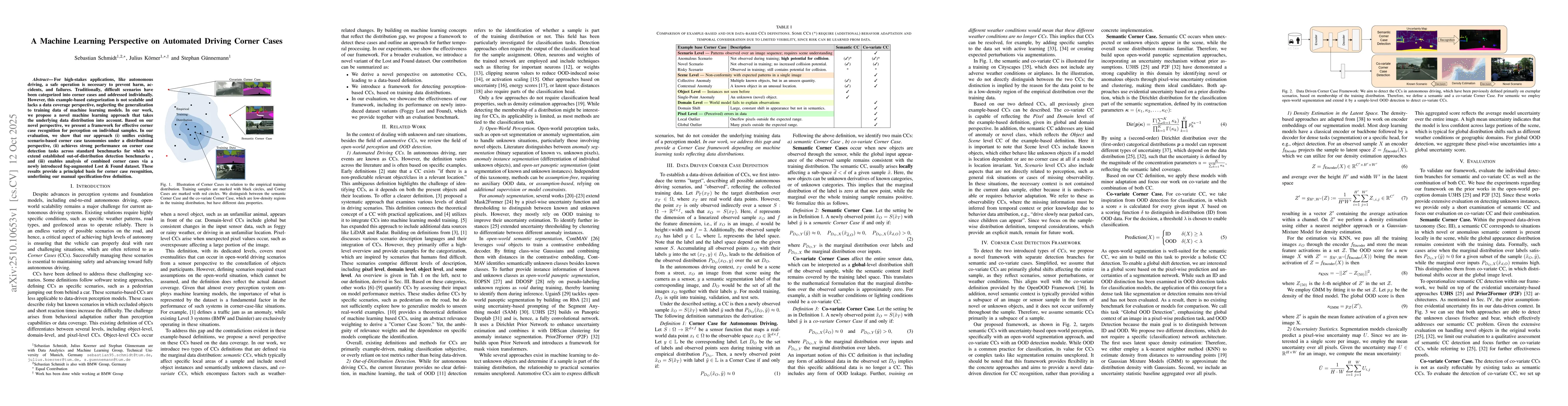 Thumbnail for A Machine Learning Perspective on Automated Driving Corner Cases