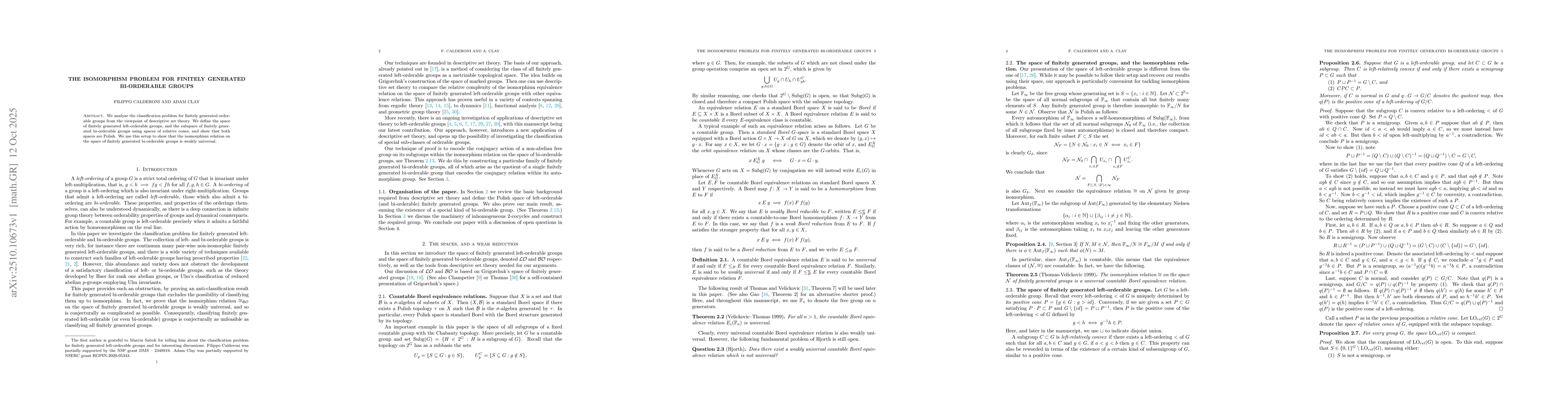 Thumbnail for The isomorphism problem for finitely generated bi-orderable groups