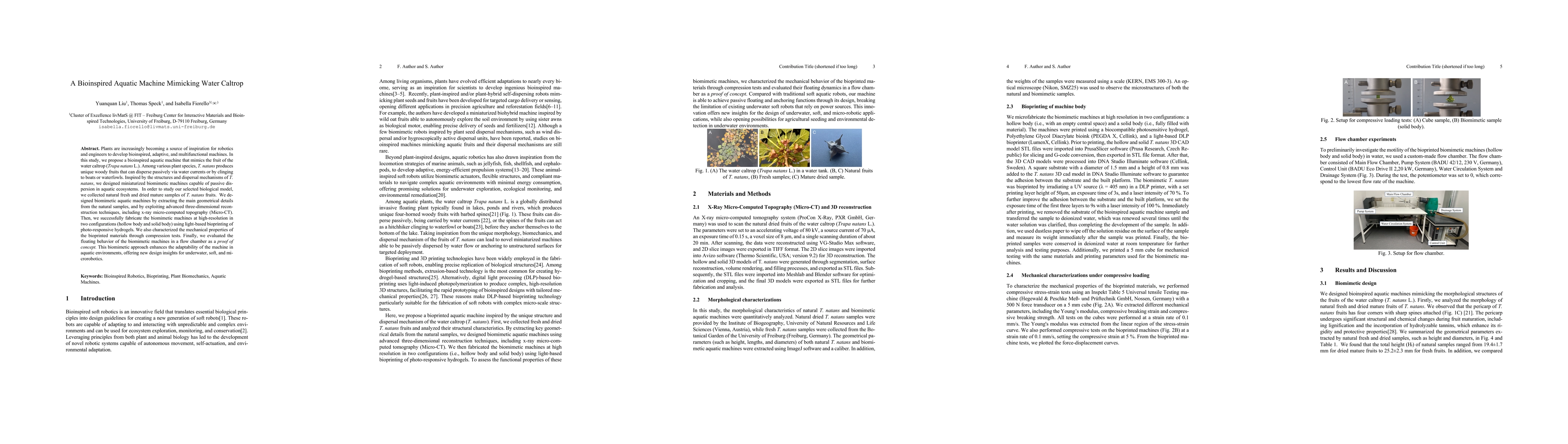 Thumbnail for A Bioinspired Aquatic Machine Mimicking Water Caltrop