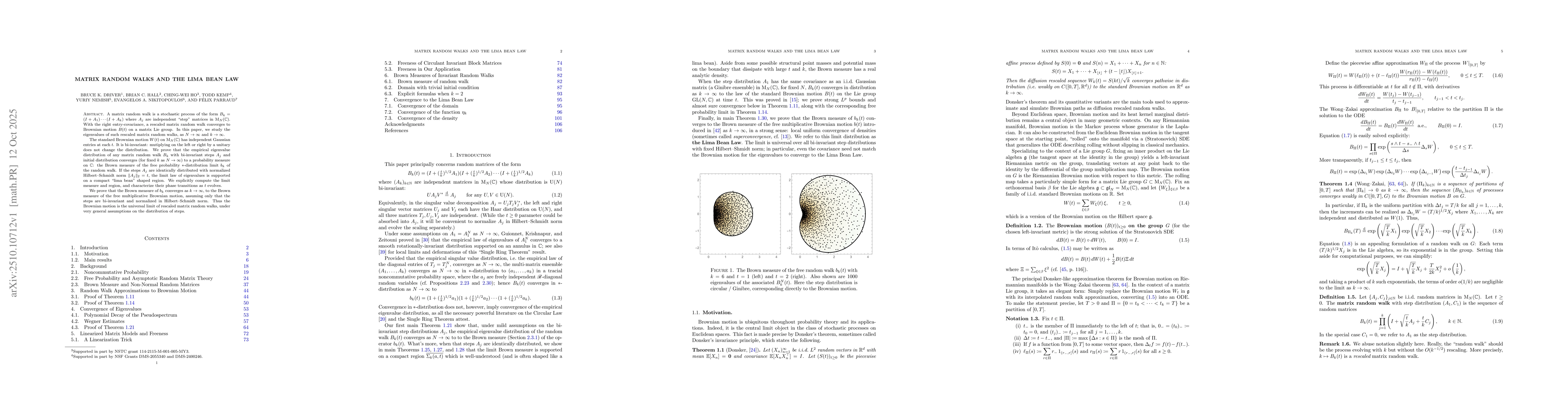 Thumbnail for Matrix Random Walks and the Lima Bean Law