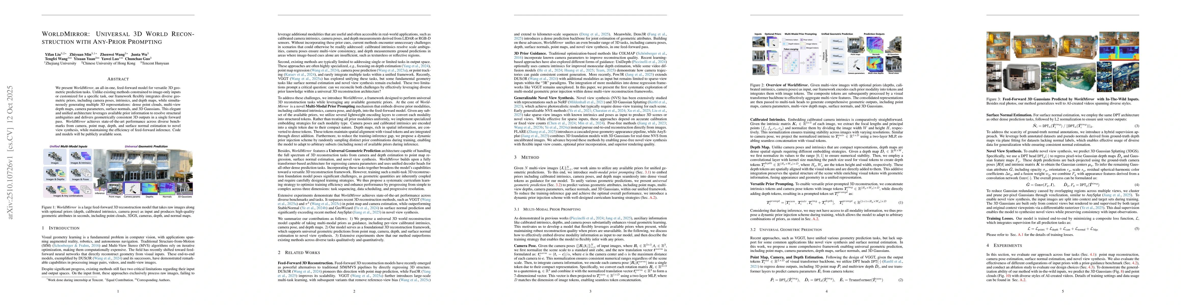 Thumbnail for WorldMirror: Universal 3D World Reconstruction with Any-Prior Prompting