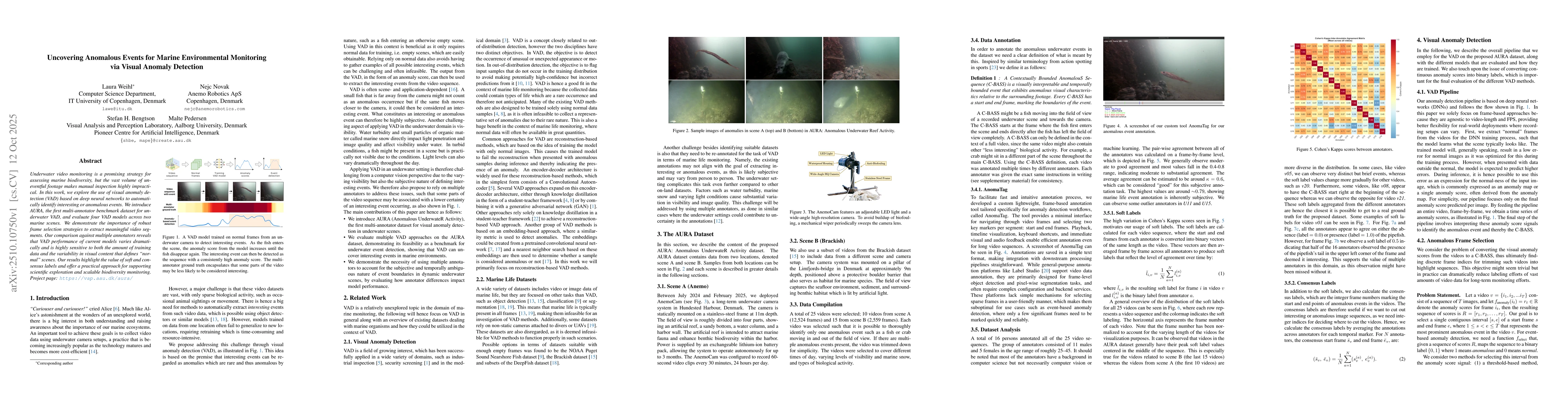 Thumbnail for Uncovering Anomalous Events for Marine Environmental Monitoring via
  Visual Anomaly Detection