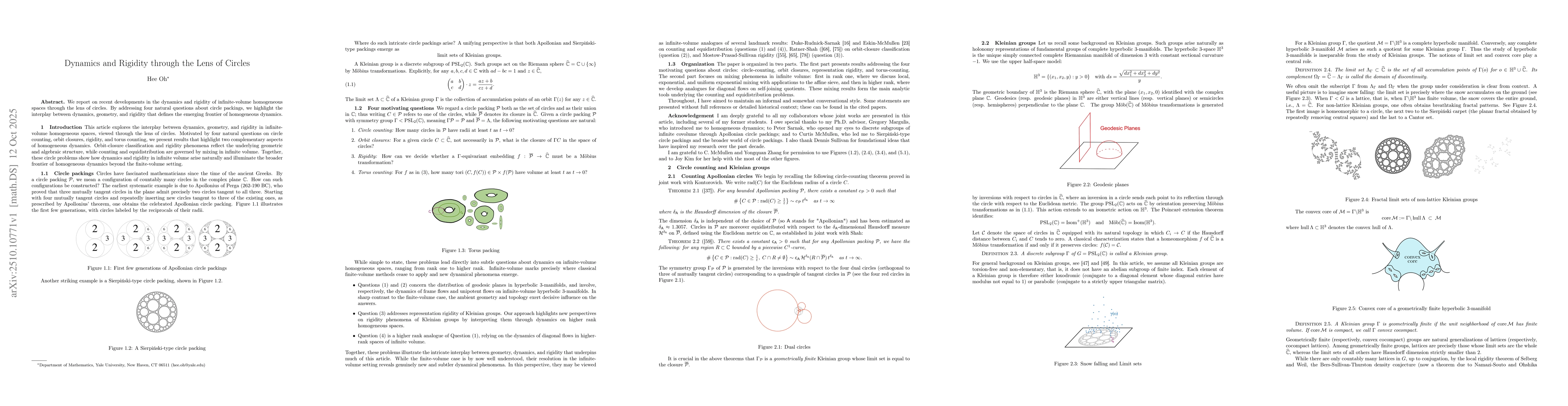 Thumbnail for Dynamics and Rigidity through the Lens of Circles