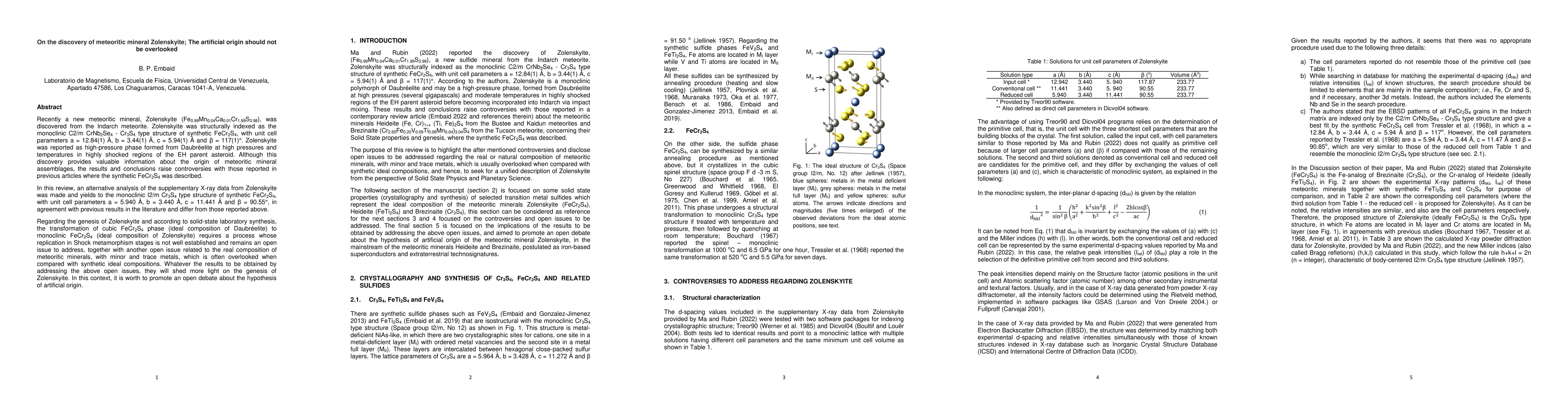 Thumbnail for On the discovery of meteoritic mineral Zolenskyite; The artificial
  origin should not be overlooked