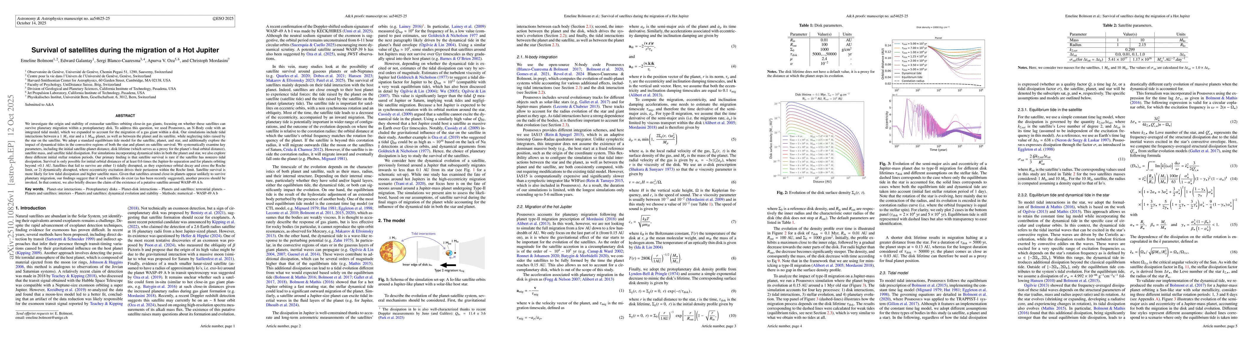 Thumbnail for Survival of satellites during the migration of a Hot Jupiter