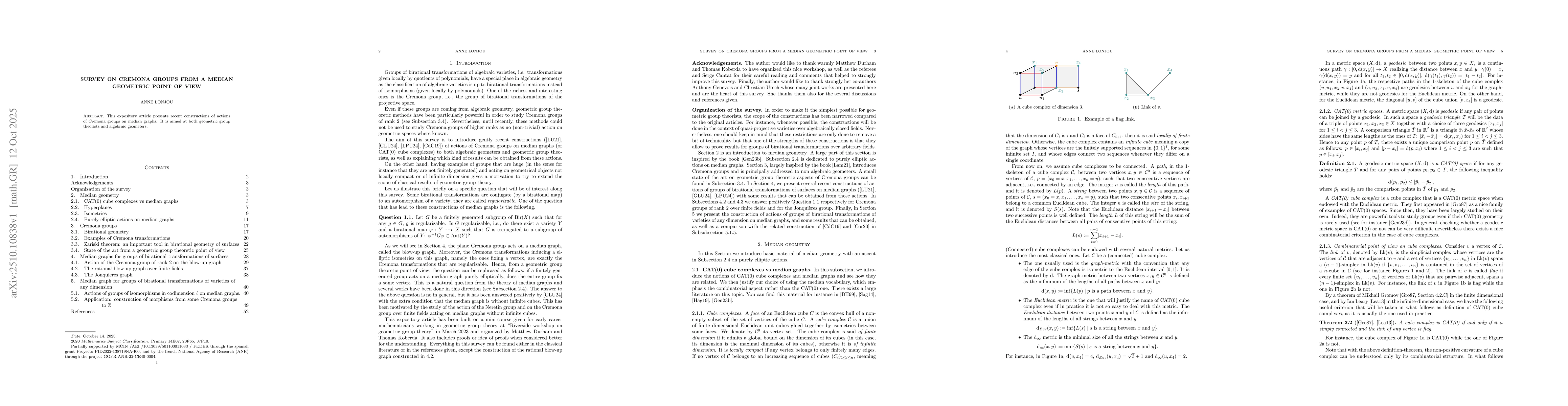 Thumbnail for Survey on Cremona groups from a median geometric point of view